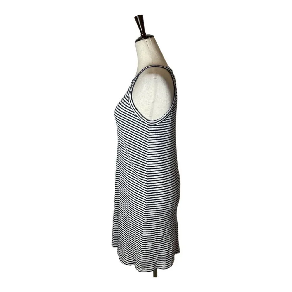Madewell Dress Women XS Ivory Blue‎ Striped Halter Neck Fit And Flare Mini